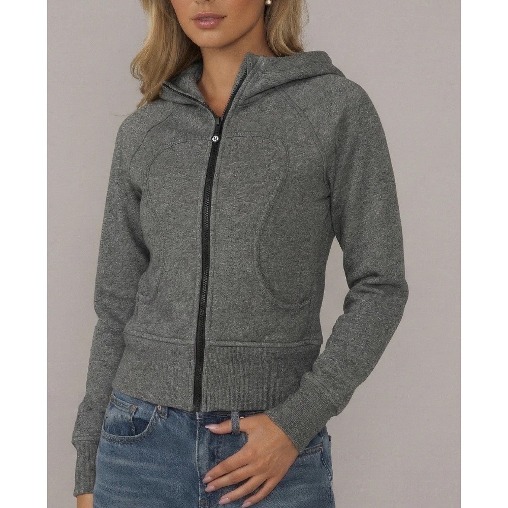 Lululemon Women's Scuba Full Zip Hoodie Gray Sweatshirt Athleisure Size 6